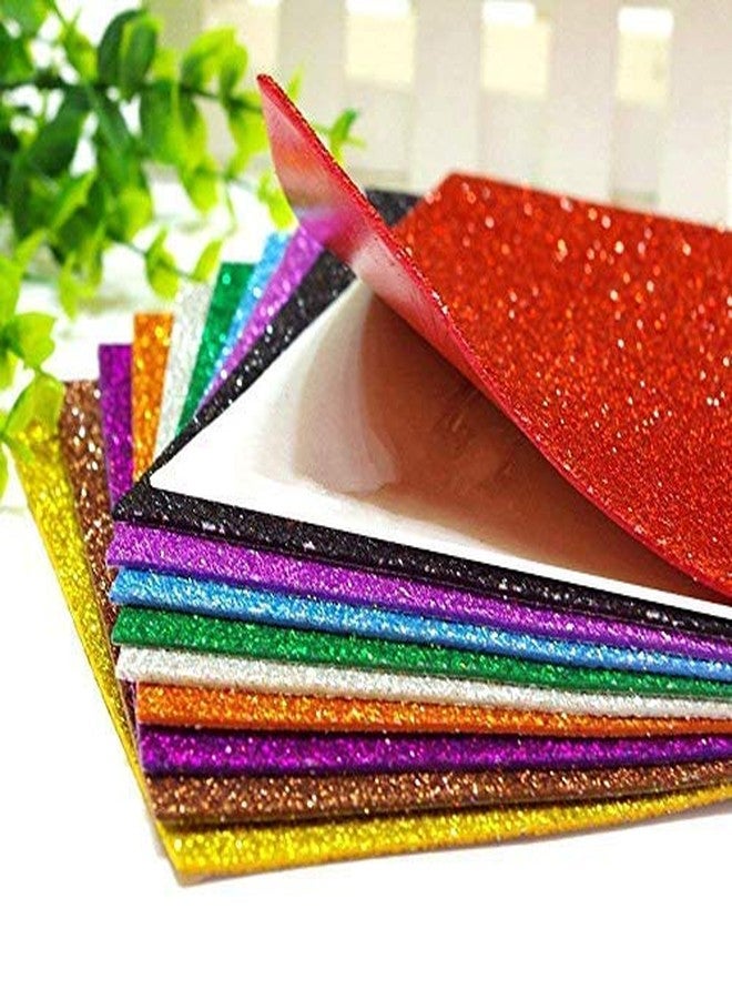 Haimac ® A4 Glitter Foam Sheet Sparkles Self Adhesive Sticky A4 Size with Sticky Back Pack of 50 Sheets 10 Colors x 5 Pcs Each for Art & Craft, DIY Work Decoration, Gift Wrapping - Image 2